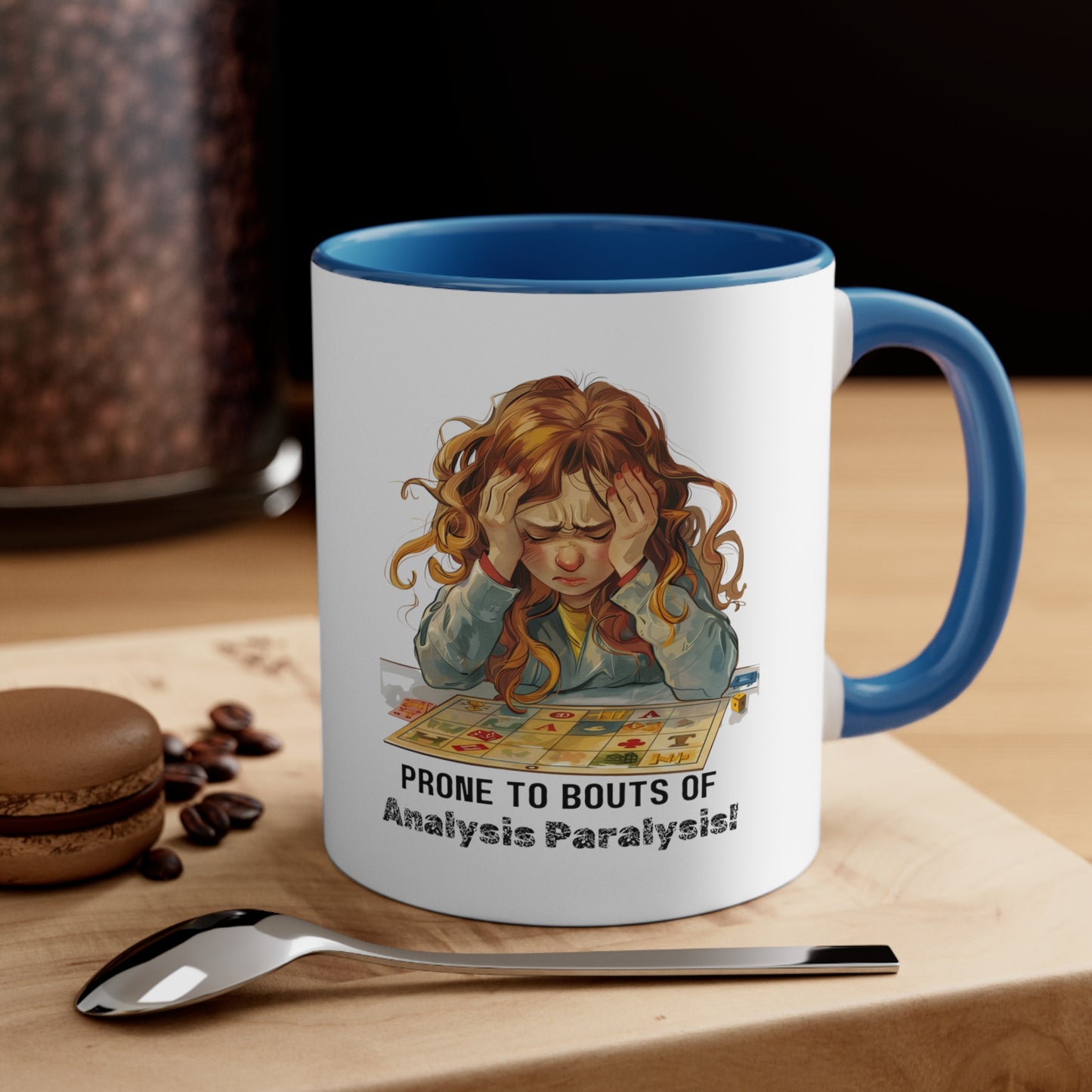Coffee Mug for board gamers, board game analysis paralysis, AP